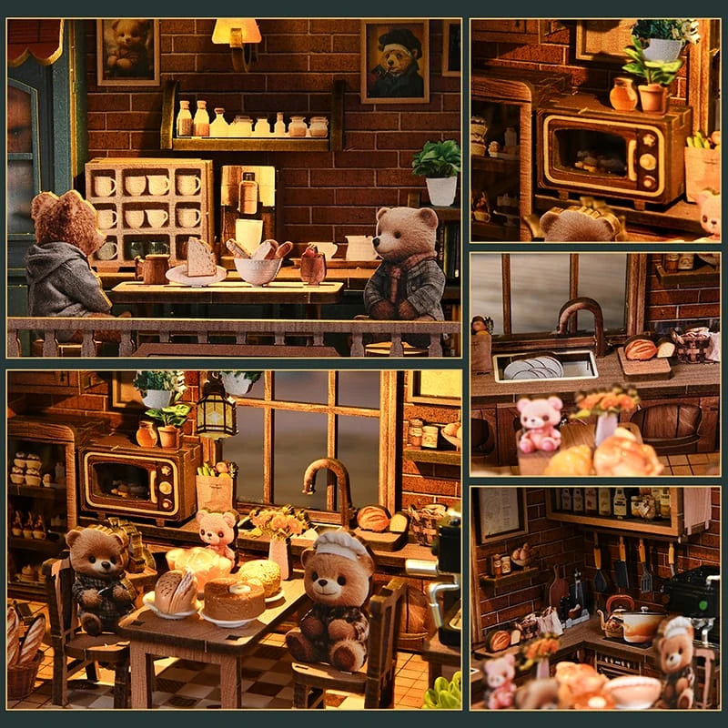 Bear Restaurant Miniature House Kit
